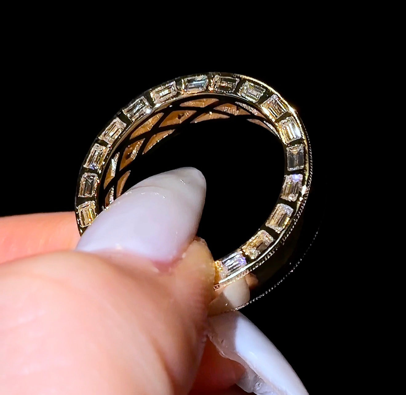 Baguette Inlay Wedding Band