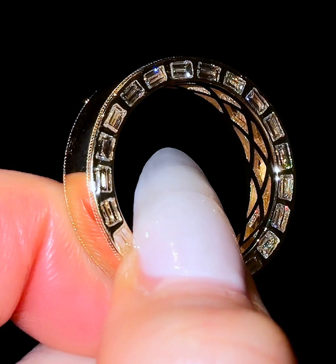 Baguette Inlay Wedding Band