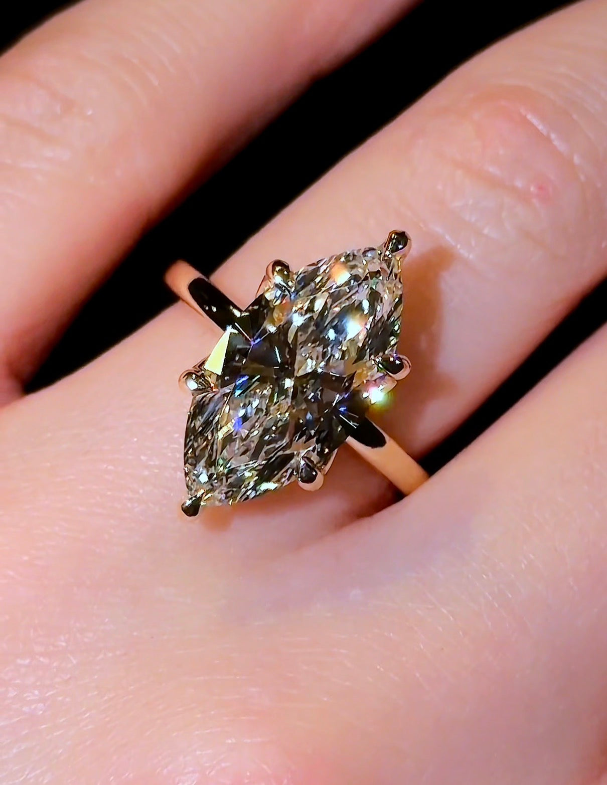 Marquise Flower Hidden Halo