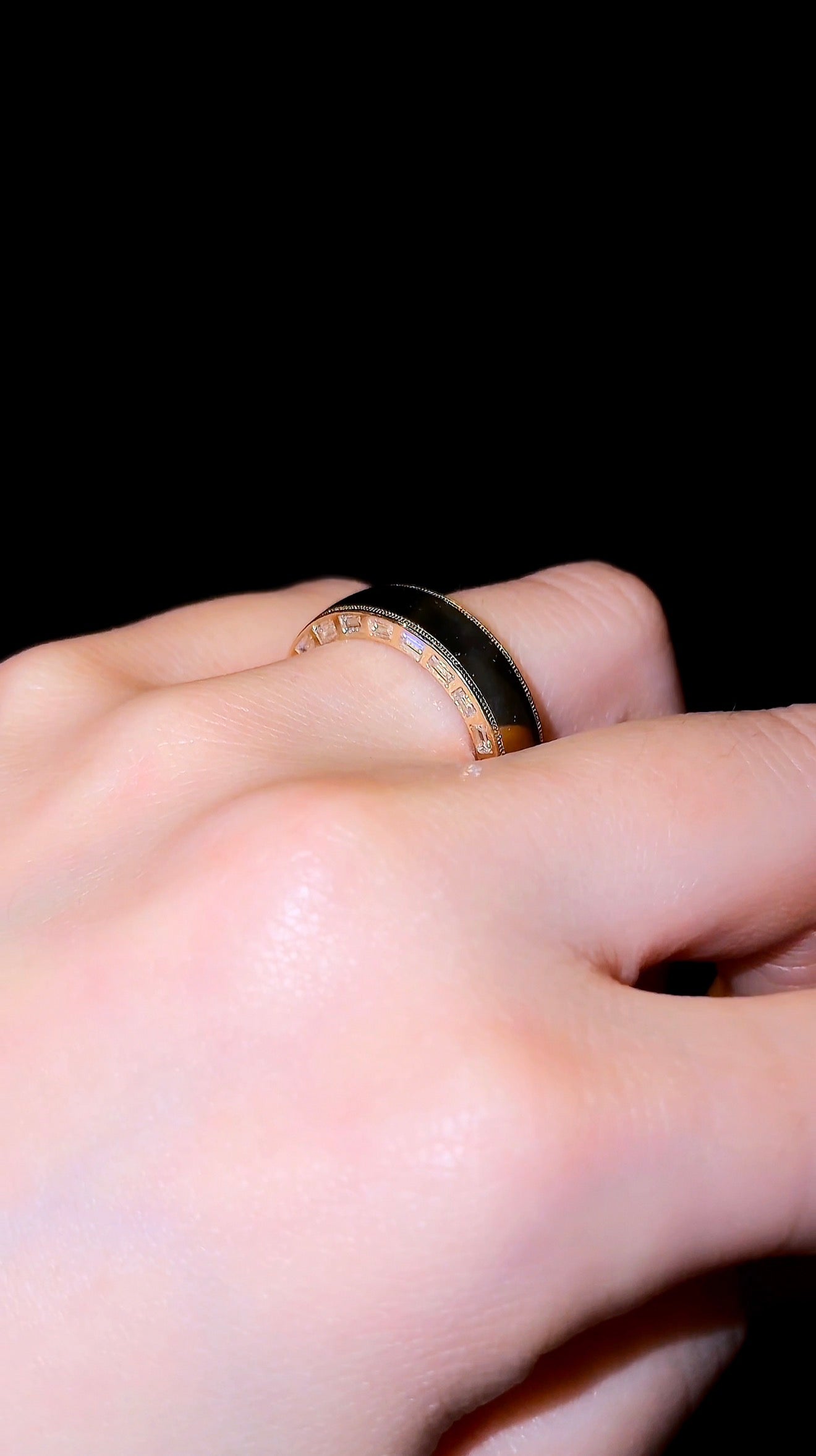 Baguette Inlay Wedding Band