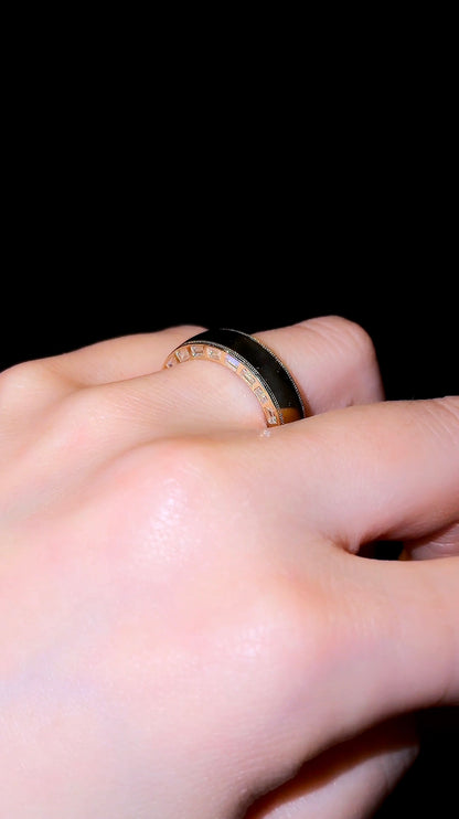 Baguette Inlay Wedding Band