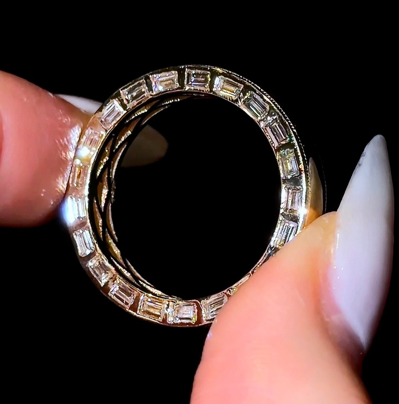 Baguette Inlay Wedding Band