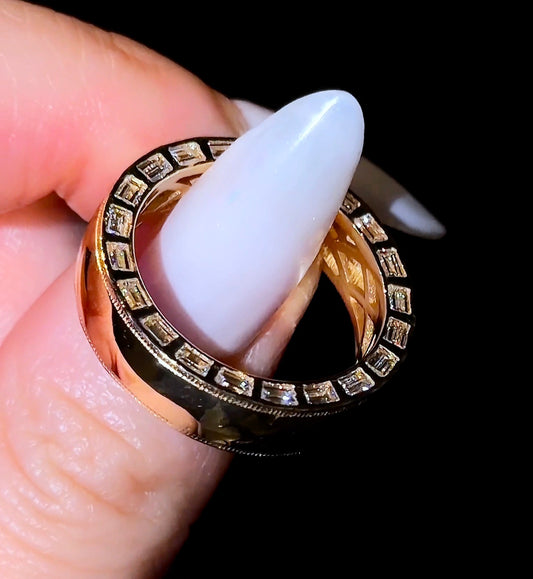 Baguette Inlay Wedding Band