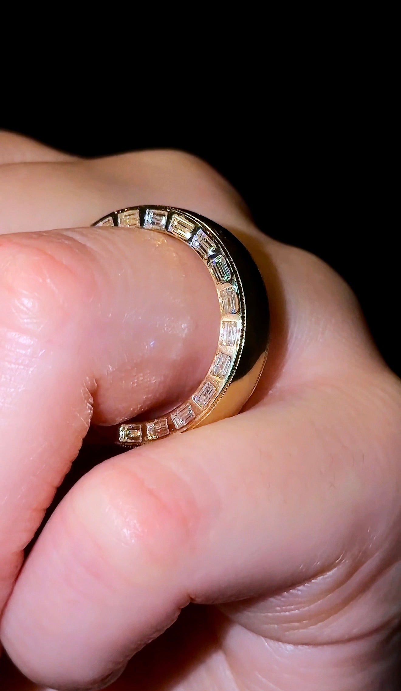 Baguette Inlay Wedding Band