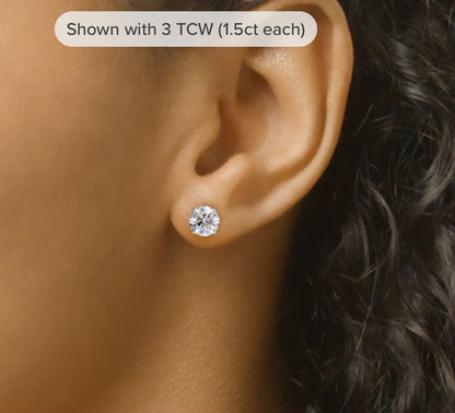 圆形钻石耳钉